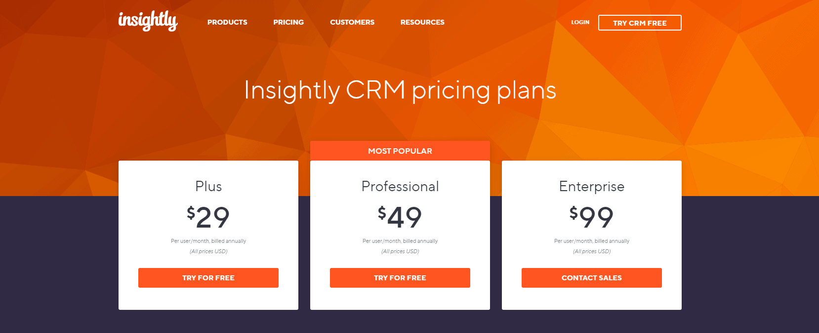 Insightly pricing