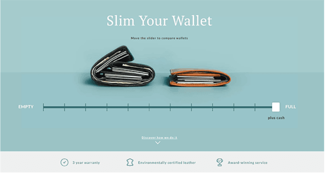 Bellroy - high converting landing page